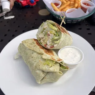 Mediterranean chicken wrap