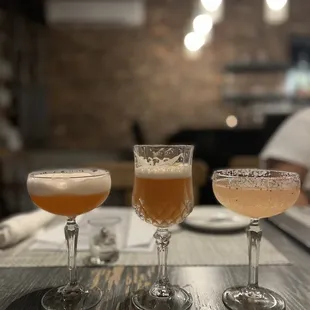 three glasses of beer