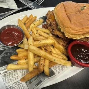 Crispy Chicken Sandwich with fries