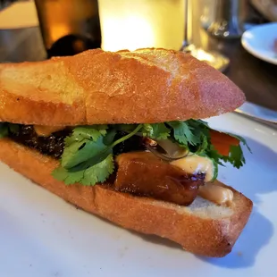 pork belly "bánh mì" : pickled vegetables, cilantro, mint, jalapeño, sweet-chile vinaigrette