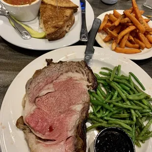 Prime rib and a tuna melt sandwich, delicious!