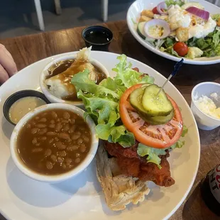 Hot chicken and waffles.