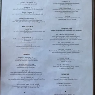 Current Menu as of October '23
