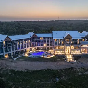 an aerial view of the resort