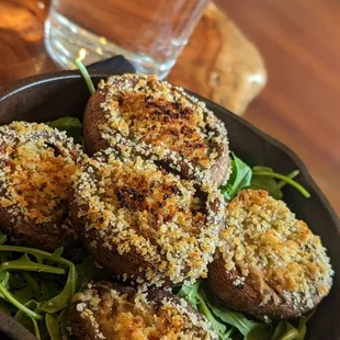 Crab-stuffed mushrooms