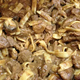 Beef stroganoff.