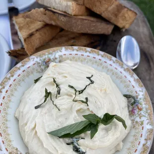 The whipped goat cheese and house made bread