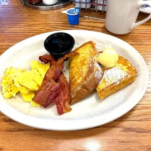 French toast, bacon, and eggs   1 Piece French Toast