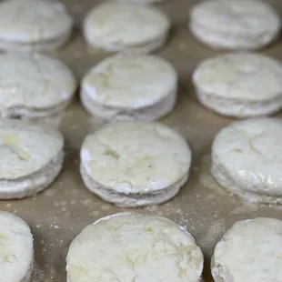 House made biscuits, before going in the oven