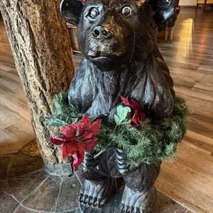 Holiday decorations in the lobby