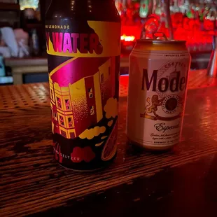 a can and a can on a bar