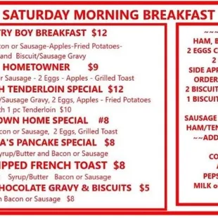 breakfast menu