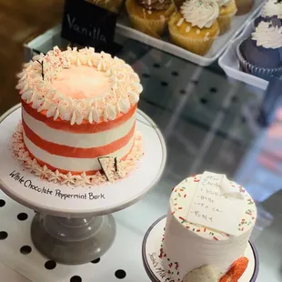 Holiday inspired cakes.