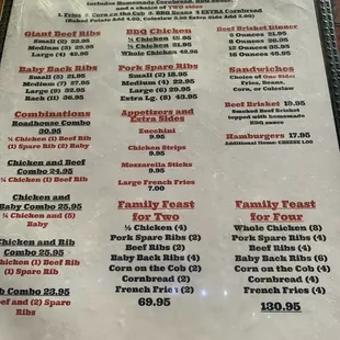 Menu.  They also have steaks I was told.