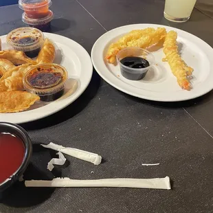 Yummy Shrimp Tempura and Pot Stickers