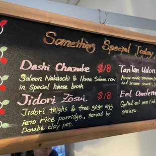 Specials menu 10.30.23