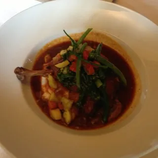 Braised Duck Leg in a Mushroom Port Wine Sauce