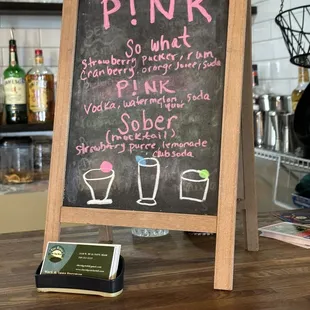 P¡NK drinks specials. Concert tonight!