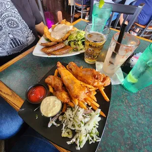 Fish and chips plus Chicken Fried Chicken