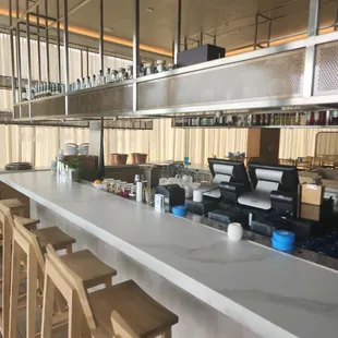the bar and counter area