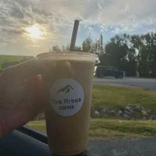 Iced Oat Milk Latte with Irish Cream