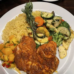 Moroccan Chicken with Basmati Rice &amp; Mixed, Grilled Veges