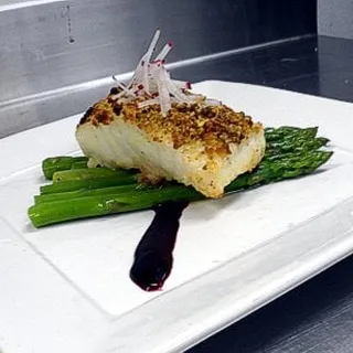 Pistachio Paneed Sea Bass