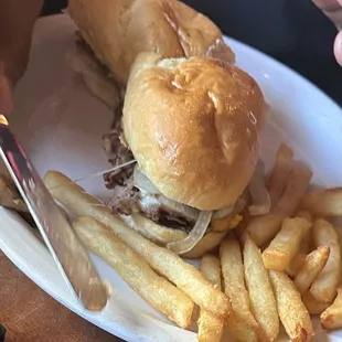 Cheesesteak and fries