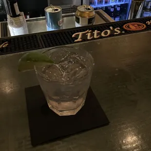 Vodka soda with a splash of grapefruit
