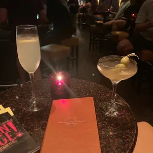 French 75 and Dirty Martini