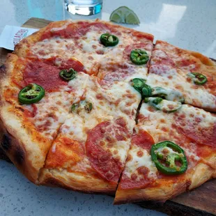 Disappointing pizza.  They were much better at the Burleson location.