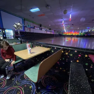 They have vending machines and some tables