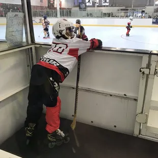 Exceptionally clear glass behind the penalty box.