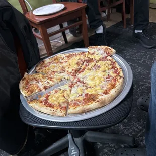 a pizza on a table