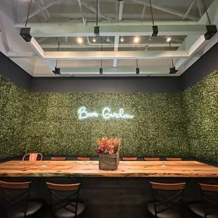 Beer garden area inside Ripon Tap House.