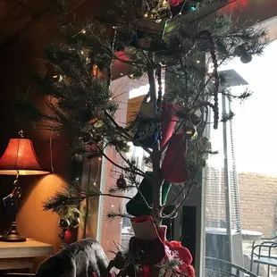 Festive decor in the back room of the first floor