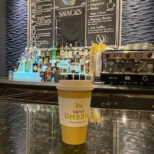 Latte at the coffee bar