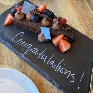 They surprised us with the cake and mimosas! Thank you Ritz Carlton !!!