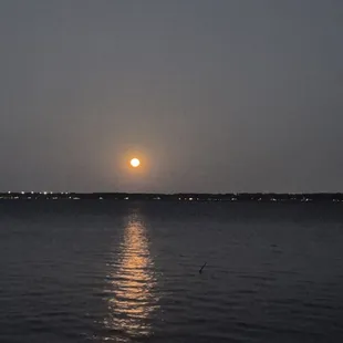 The moon comes up here in spectacular fashion