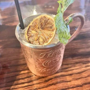 Charred peach mule