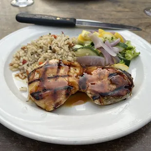Grilled chix breast - devoid of any moisture.