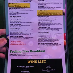 Updated menu flip side  April 2018
