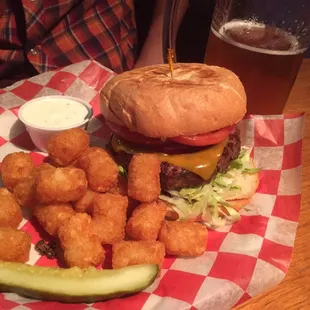 Cheeseburger and tots