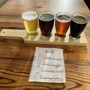 a flight of beers