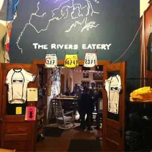 Entrance at the back of the bookstore