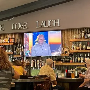 a large television screen