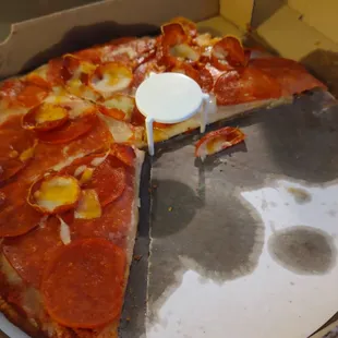 my flat crusts, cheeseburger (?) pizza, cardboard crust and barely any sauce