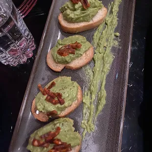 Smashed avocado flatbread