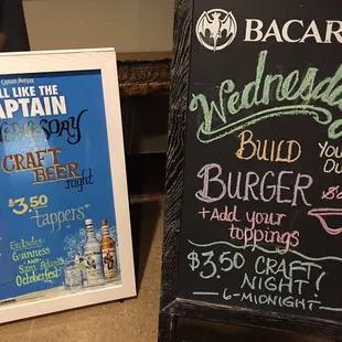 Wednesday evening BYOBurgers &amp; Craft Beer night