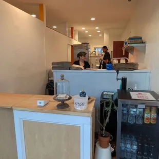 Ordering counter and drink cooler